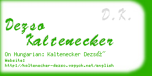 dezso kaltenecker business card